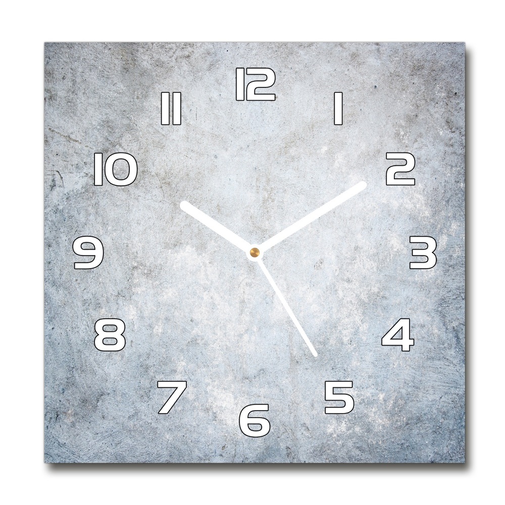 Zegar szklany kwadratowy Betonowe tło