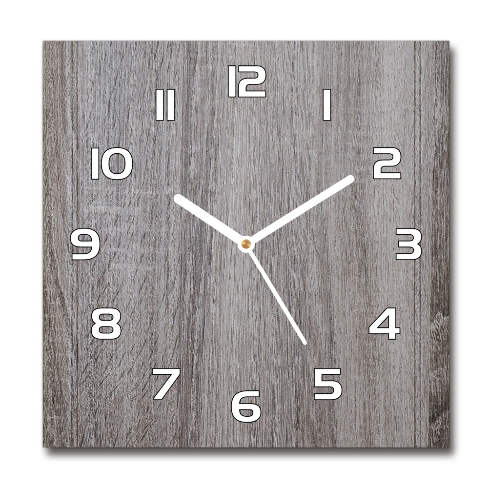 Zegar ścienny szklany kwadratowy Drewno