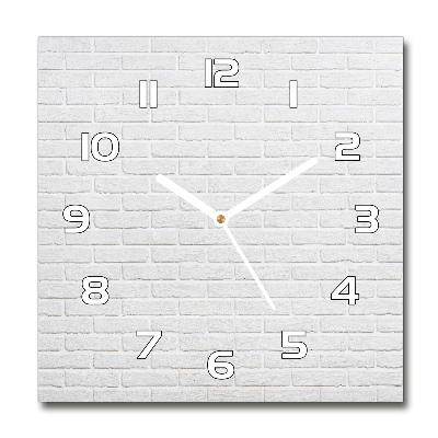 Zegar szklany kwadratowy Ceglana ściana