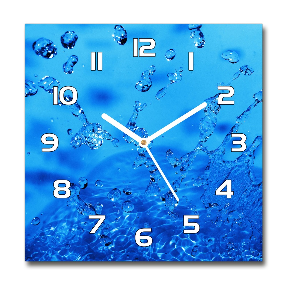 Zegar szklany na ścianę Krople wody