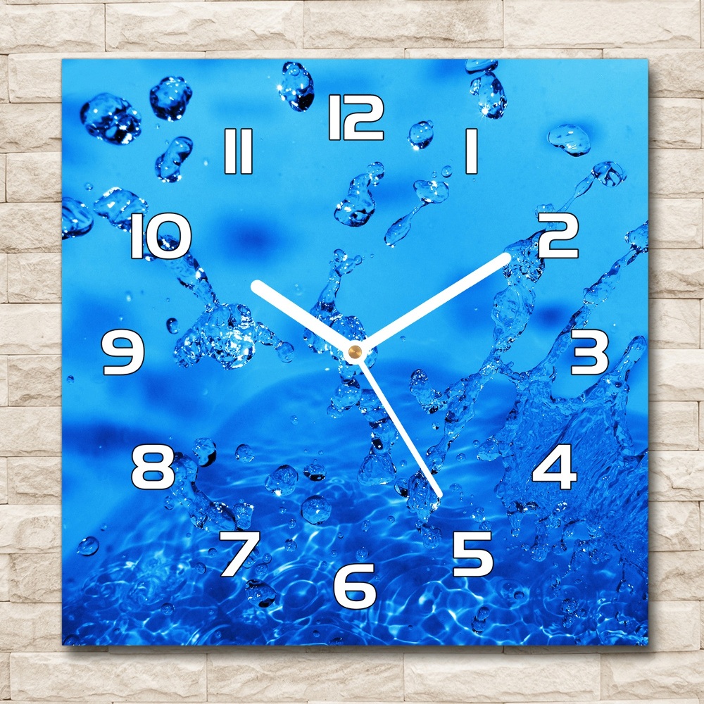 Zegar szklany na ścianę Krople wody