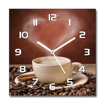 Zegar szklany na ścianę Aromatyczna kawa