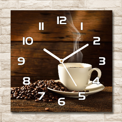 Zegar szklany na ścianę Filiżanka kawy