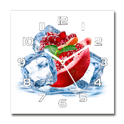 Zegar szklany kwadratowy Granat z lodem