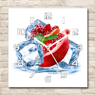 Zegar szklany kwadratowy Granat z lodem