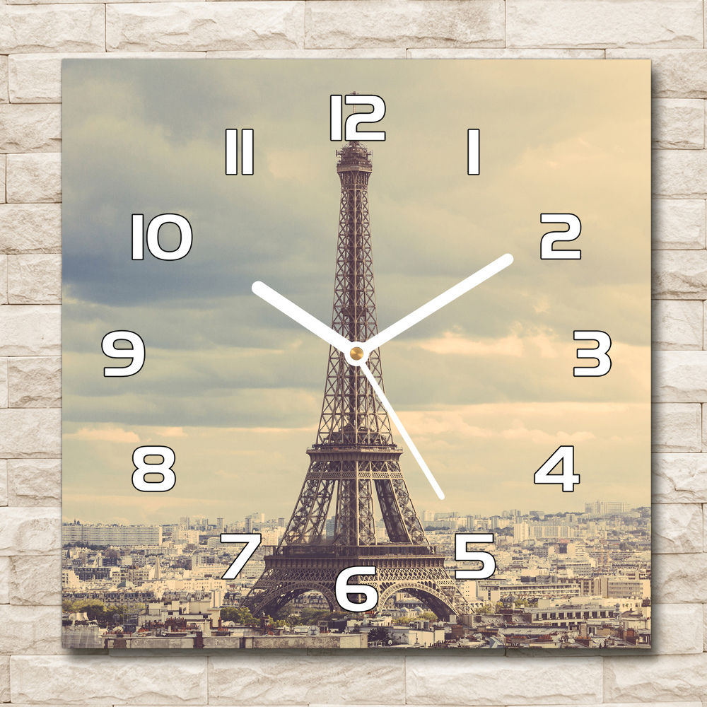 Zegar szklany kwadratowy Wieża Eiffla Paryż
