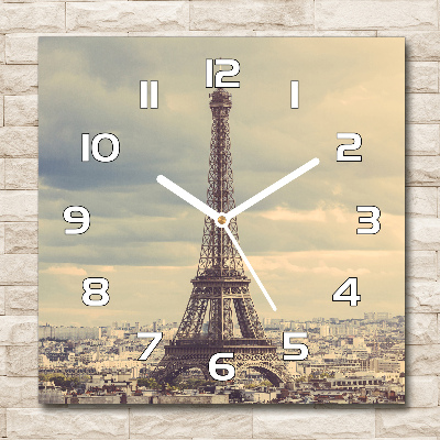 Zegar szklany kwadratowy Wieża Eiffla Paryż