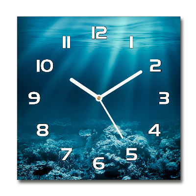 Zegar szklany kwadratowy Podwodny świat