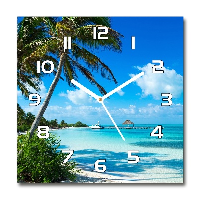 Zegar szklany na ścianę Tropikalna plaża
