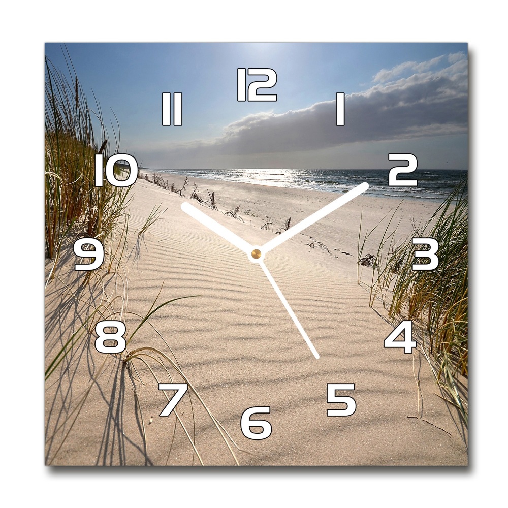 Zegar szklany kwadratowy Mrzeżyno plaża