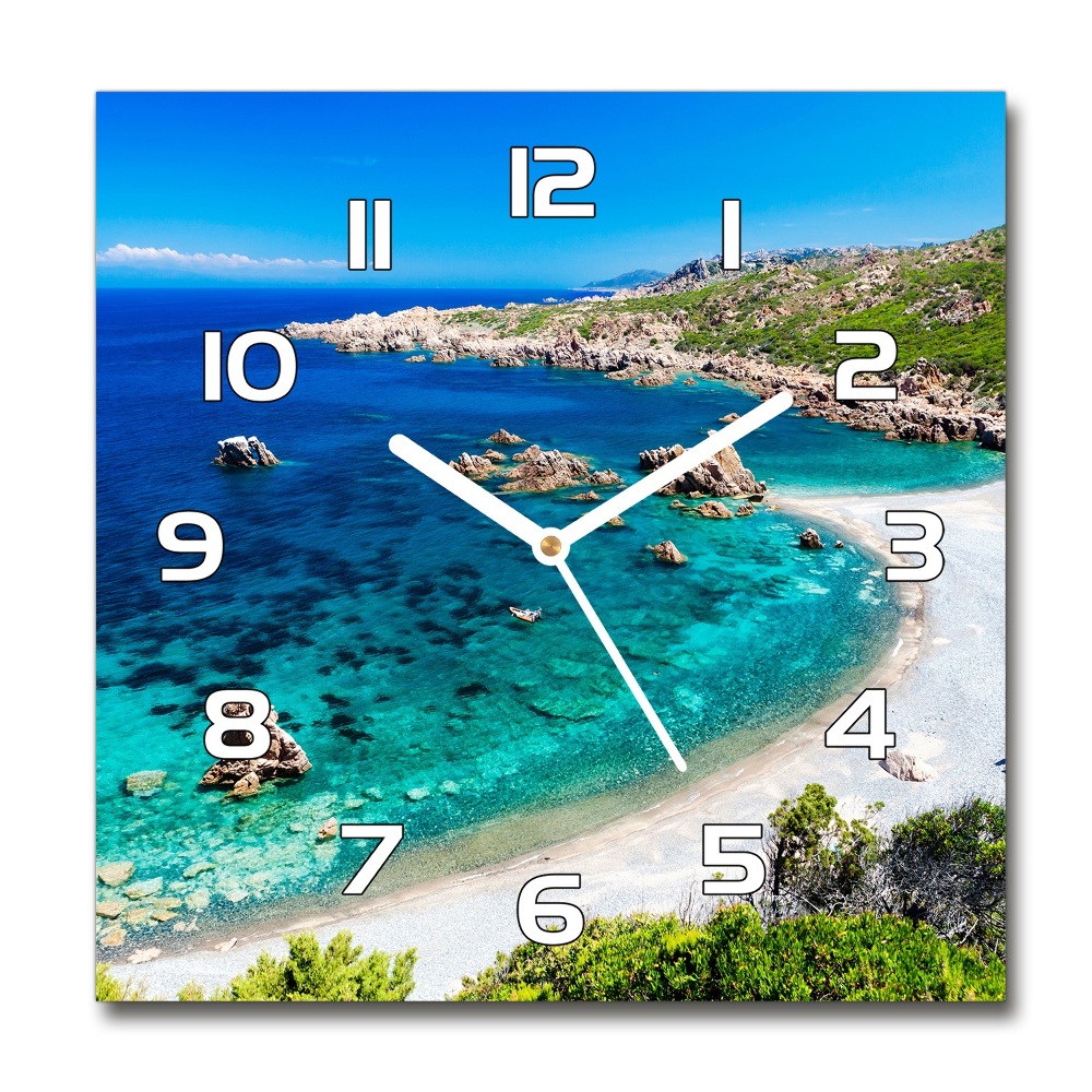 Zegar szklany kwadratowy Zatoka morska
