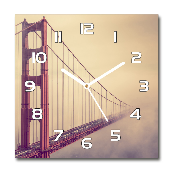 Zegar szklany kwadratowy Most San Francisco