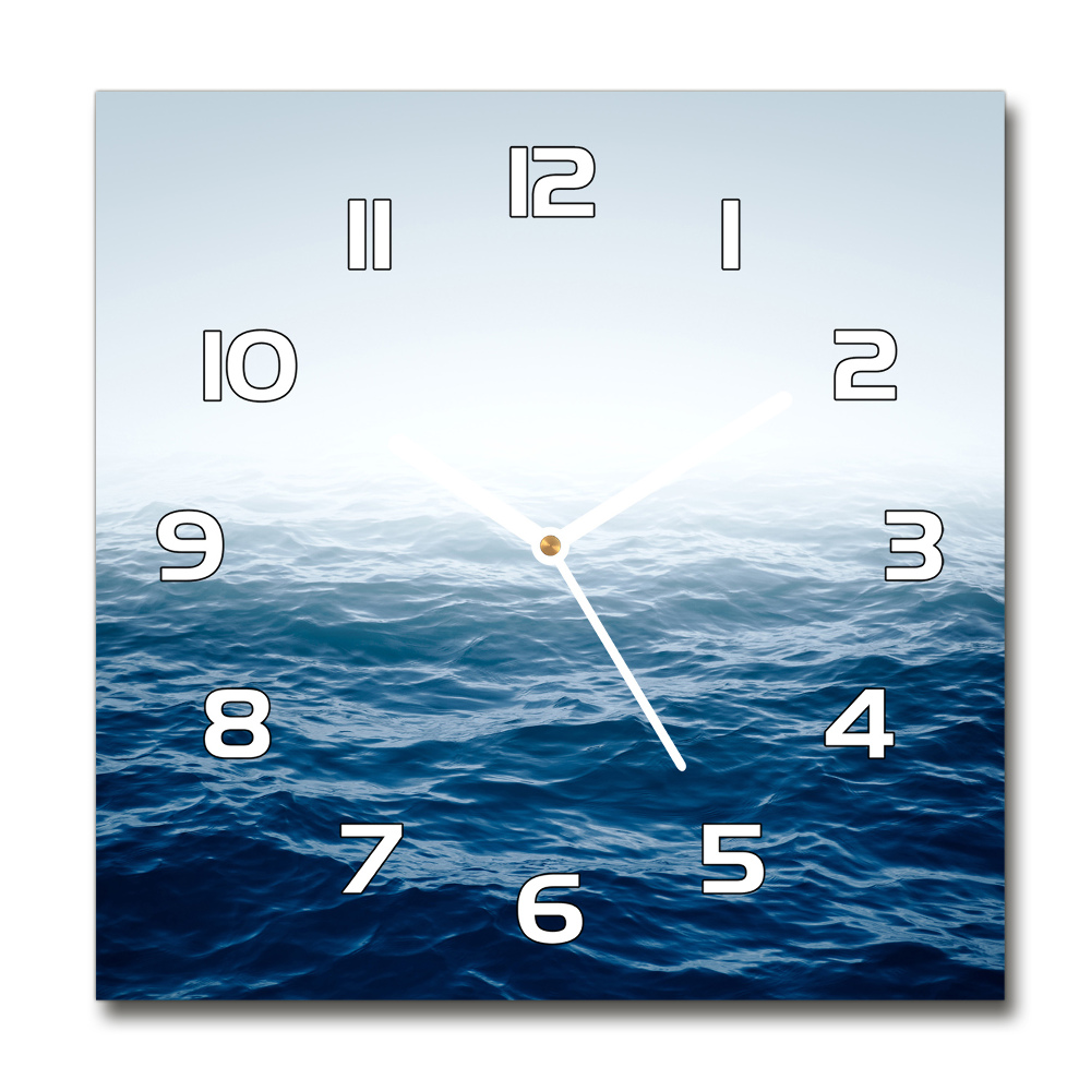 Zegar szklany kwadratowy Morskie fale