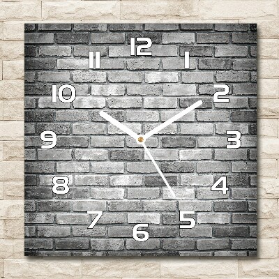 Zegar szklany na ścianę Ceglana ściana