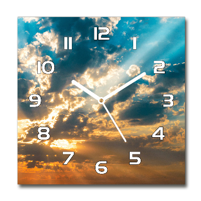 Zegar szklany kwadratowy Zachód słońca niebo