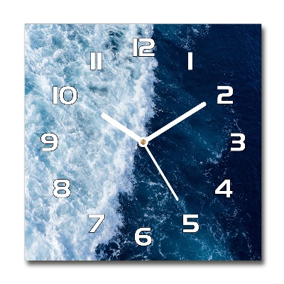 Zegar szklany na ścianę Morskie fale