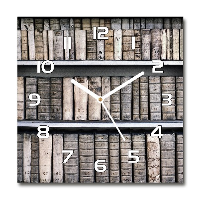 Zegar szklany kwadratowy Półka na książki
