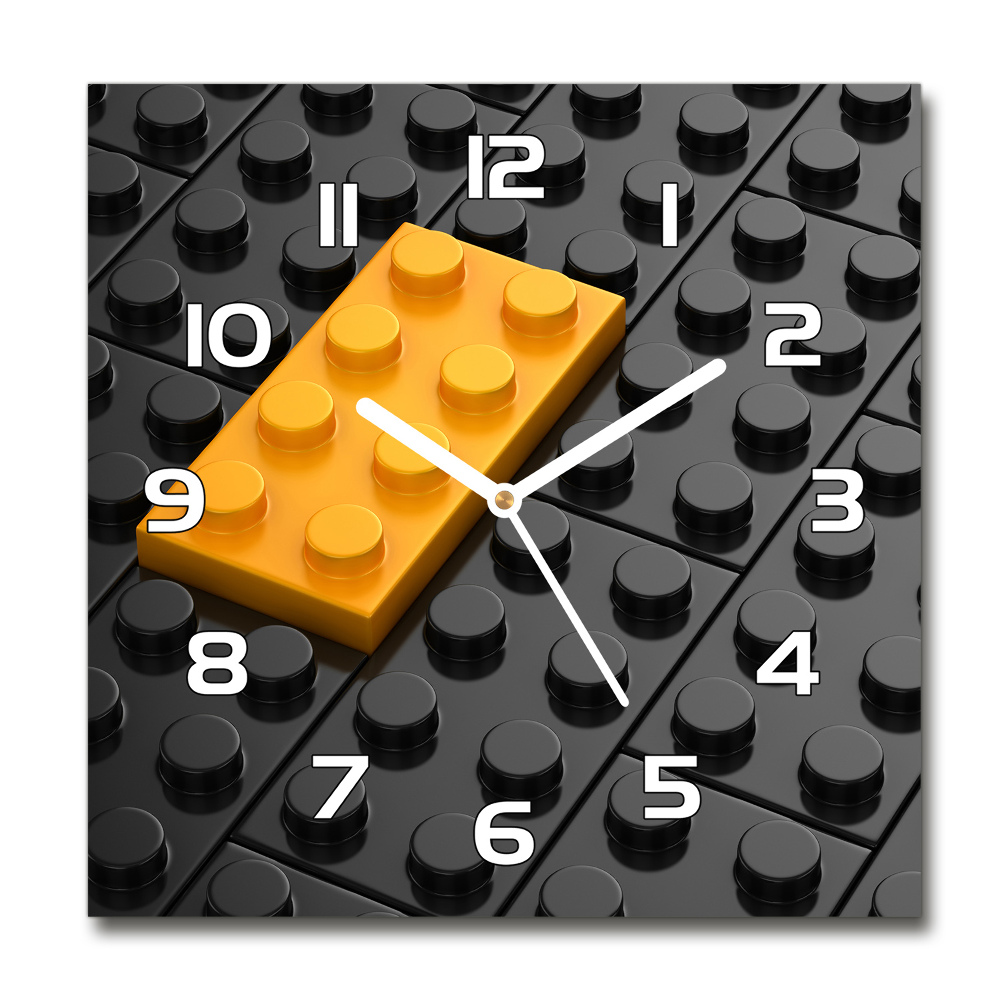Zegar szklany kwadratowy Klocki lego