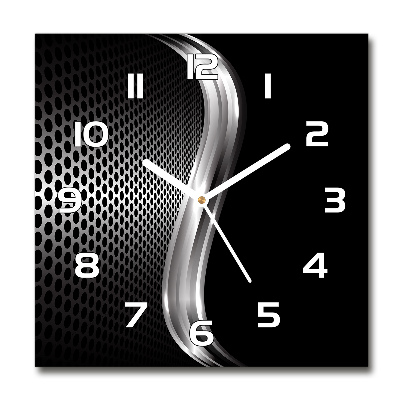 Zegar szklany kwadratowy Metalowa abstrakcja