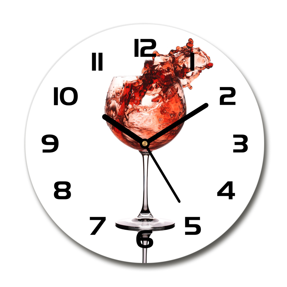Zegar szklany okrągły Kieliszek wina