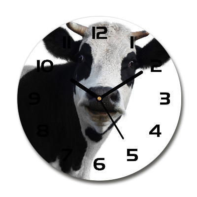 Zegar szklany okrągły Łaciata krowa