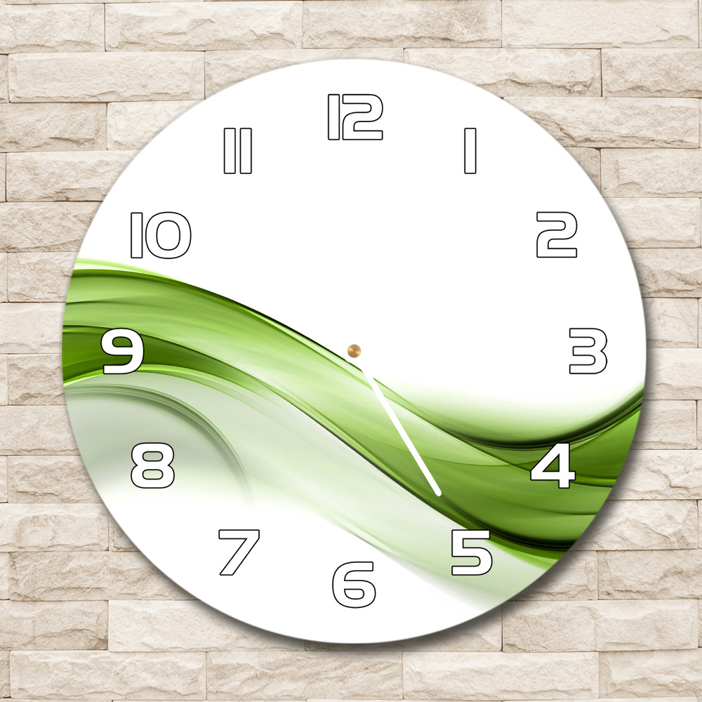 Zegar szklany na ścianę Zielona fala