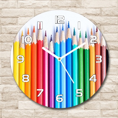 Zegar szklany na ścianę Kolorowe kredki