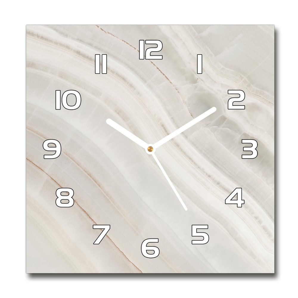 Zegar szklany okrągły Marmurowa tekstura