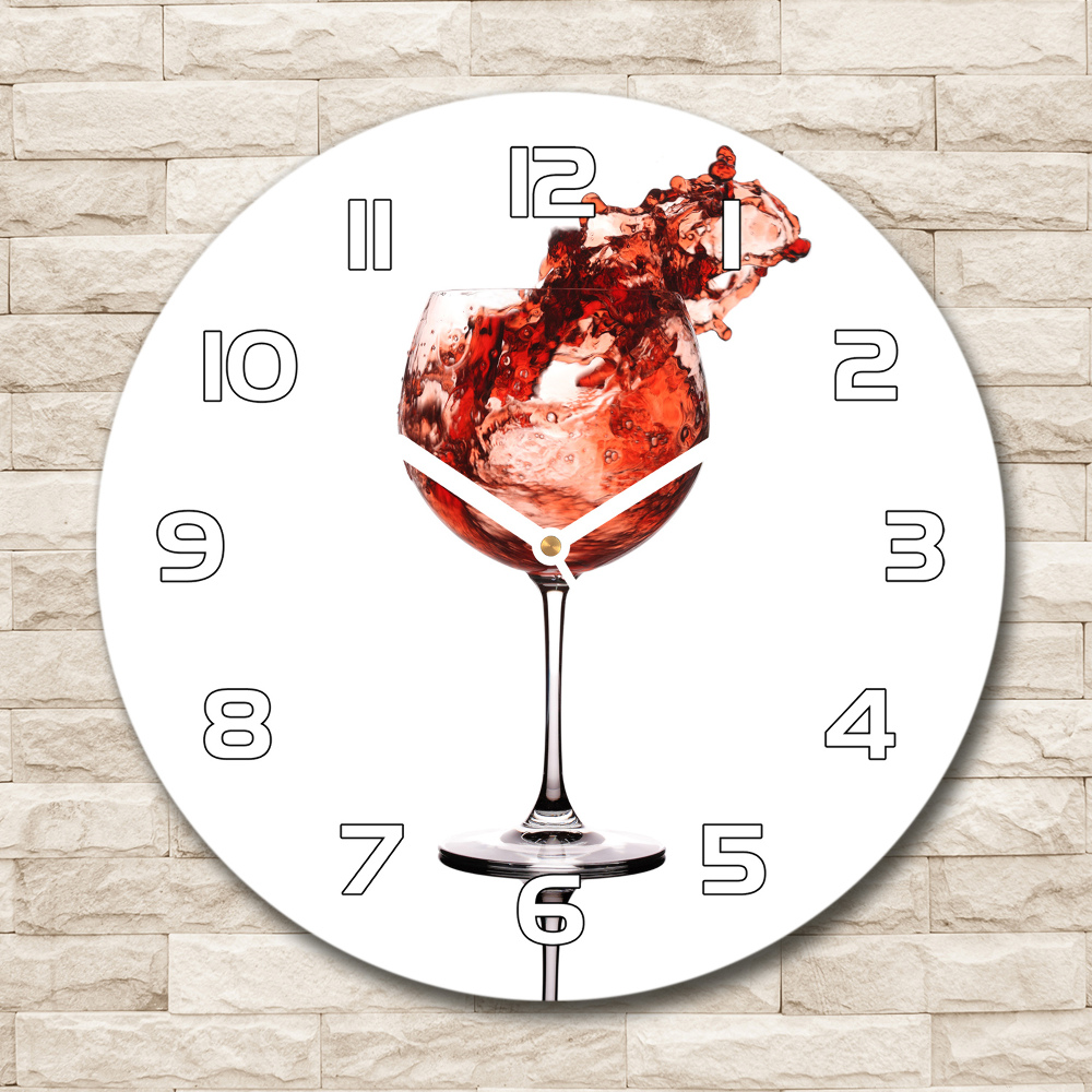 Zegar szklany okrągły Kieliszek wina