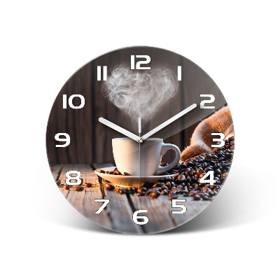 Zegar szklany okrągły Filiżanka kawy