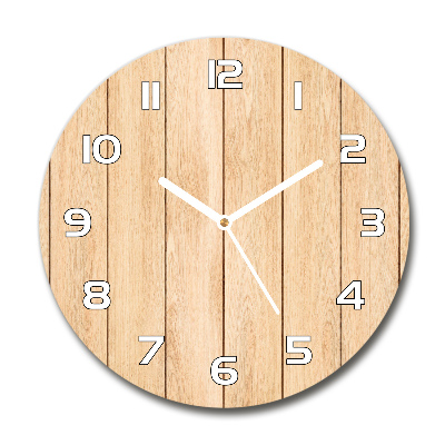 Zegar szklany okrągły Drewniane tło