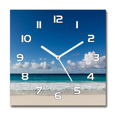 Zegar szklany okrągły Plaża Seszele