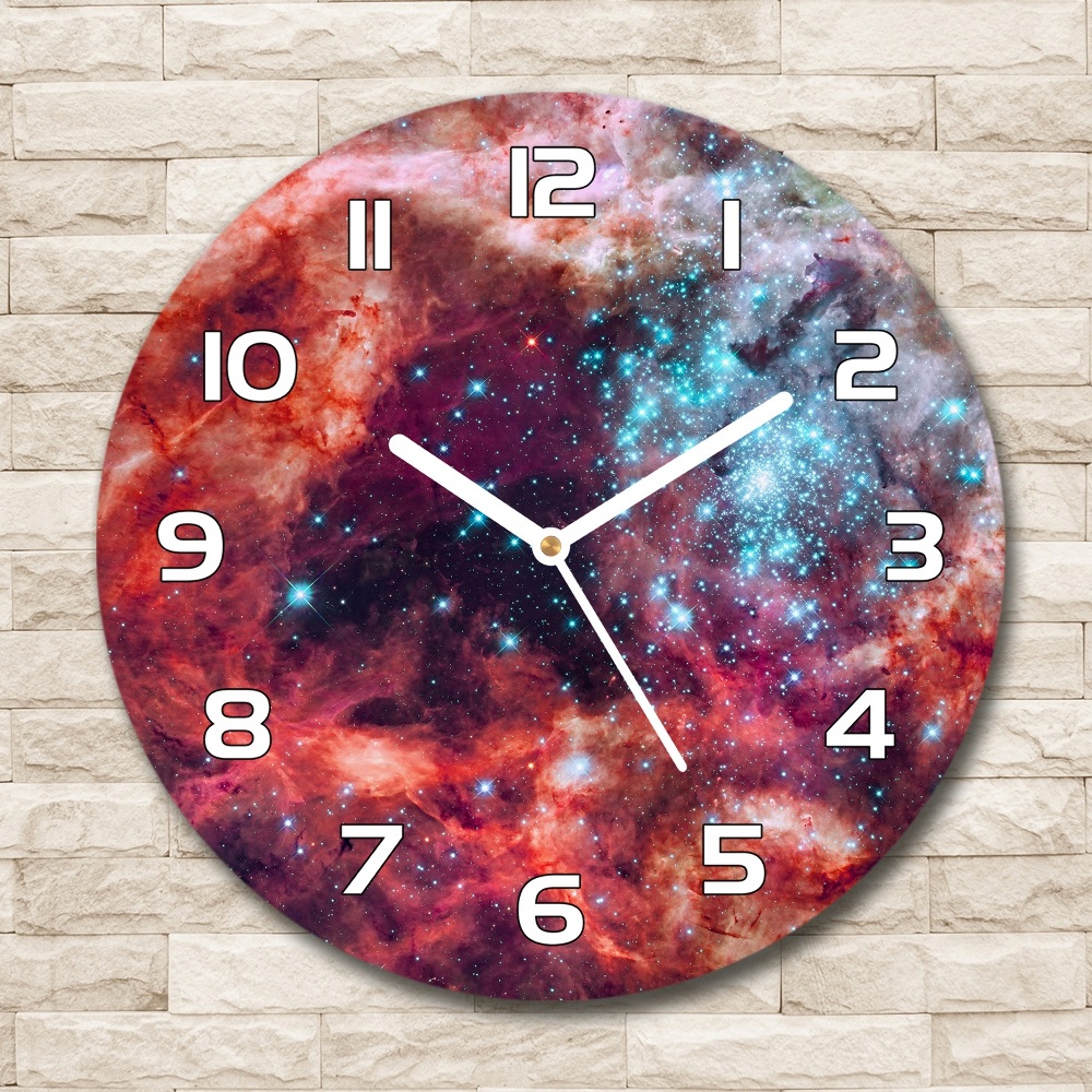 Zegar szklany okrągły Obłok Magellana