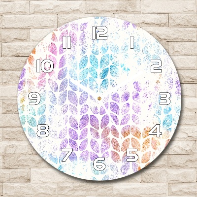 Zegar szklany okrągły Kolorowe listki