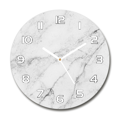 Zegar ścienny szklany okrągły Marmur