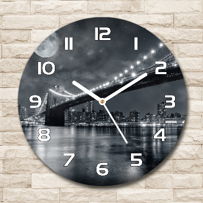 Zegar szklany okrągły Most Brookliński