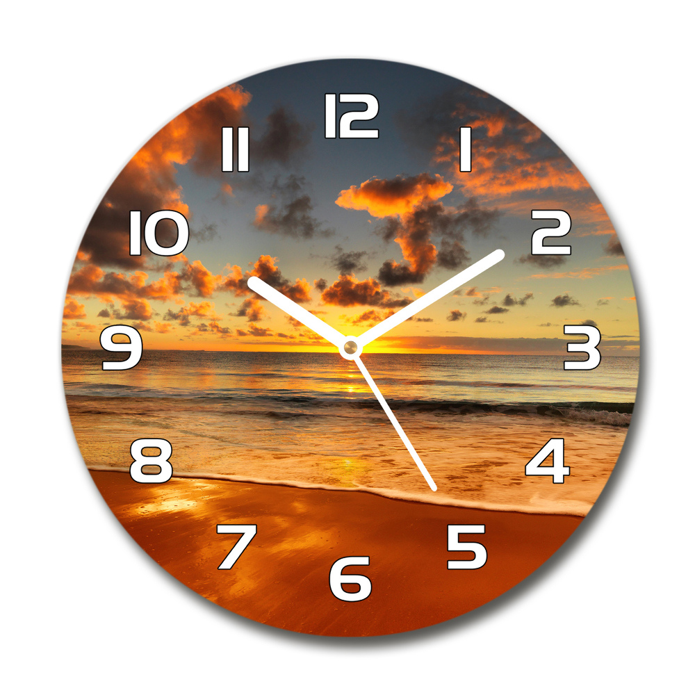 Zegar szklany okrągły Australijska plaża