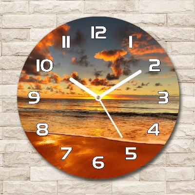Zegar szklany okrągły Australijska plaża