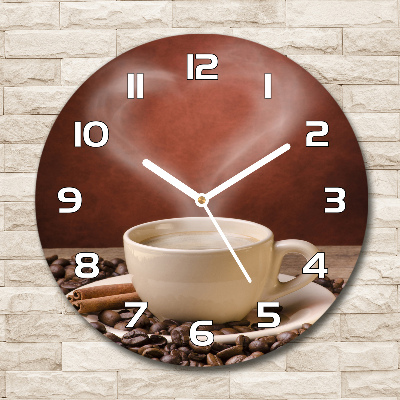 Zegar szklany na ścianę Aromatyczna kawa