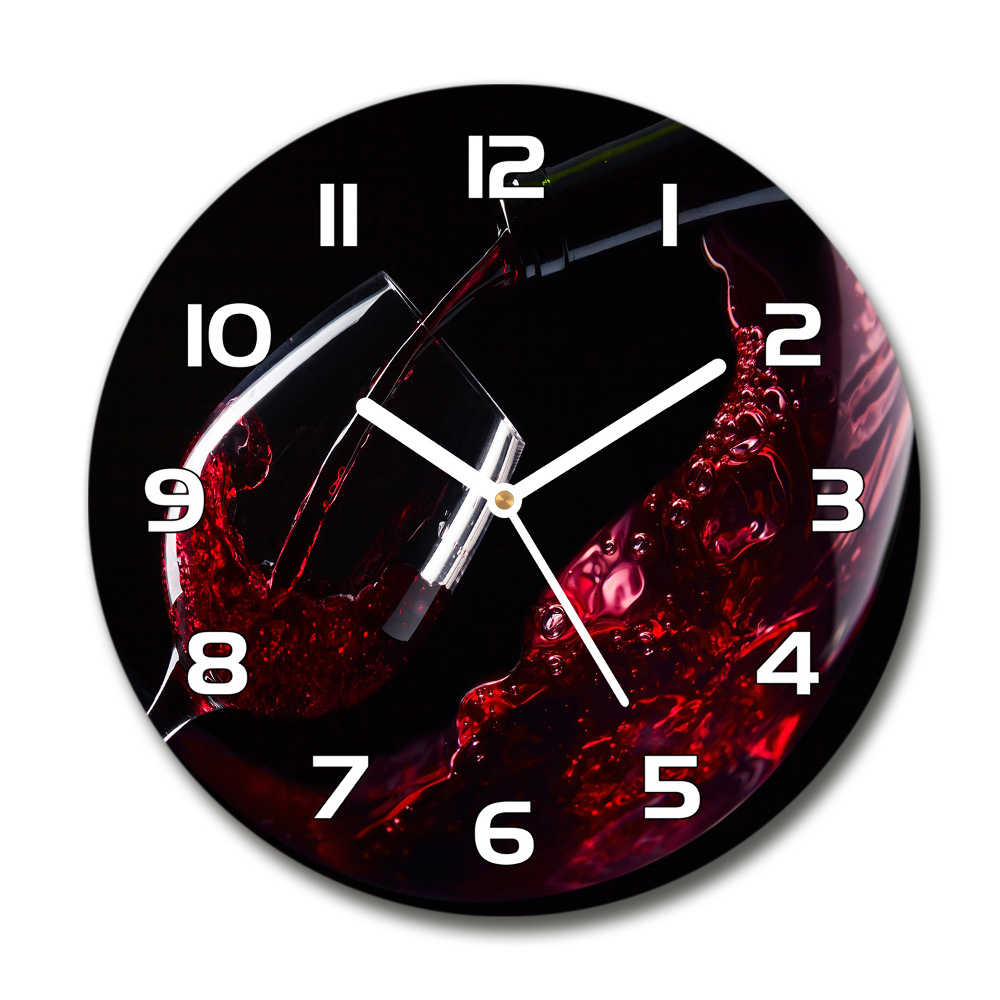 Zegar szklany na ścianę Czerwone wino