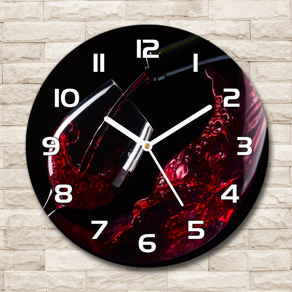 Zegar szklany na ścianę Czerwone wino