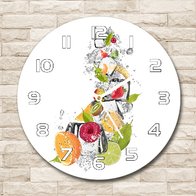 Zegar szklany na ścianę Owoce z lodem