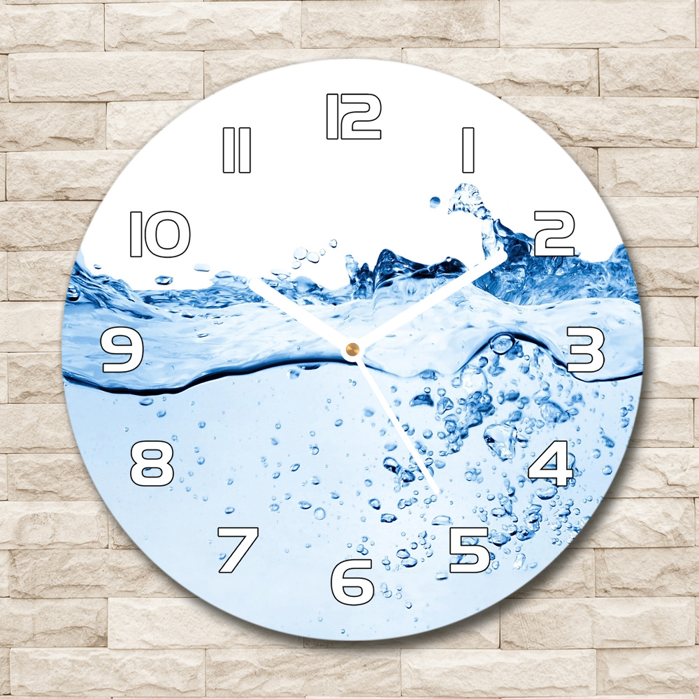 Zegar ścienny szklany okrągły Woda