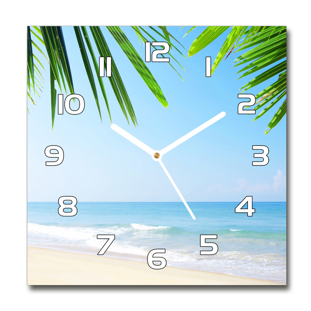Zegar szklany okrągły Tropikalna plaża