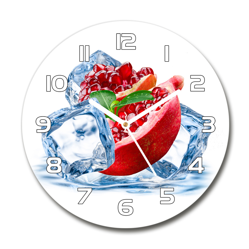 Zegar szklany okrągły Granat z lodem