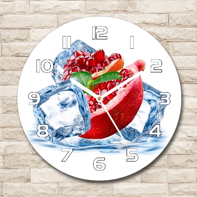 Zegar szklany okrągły Granat z lodem