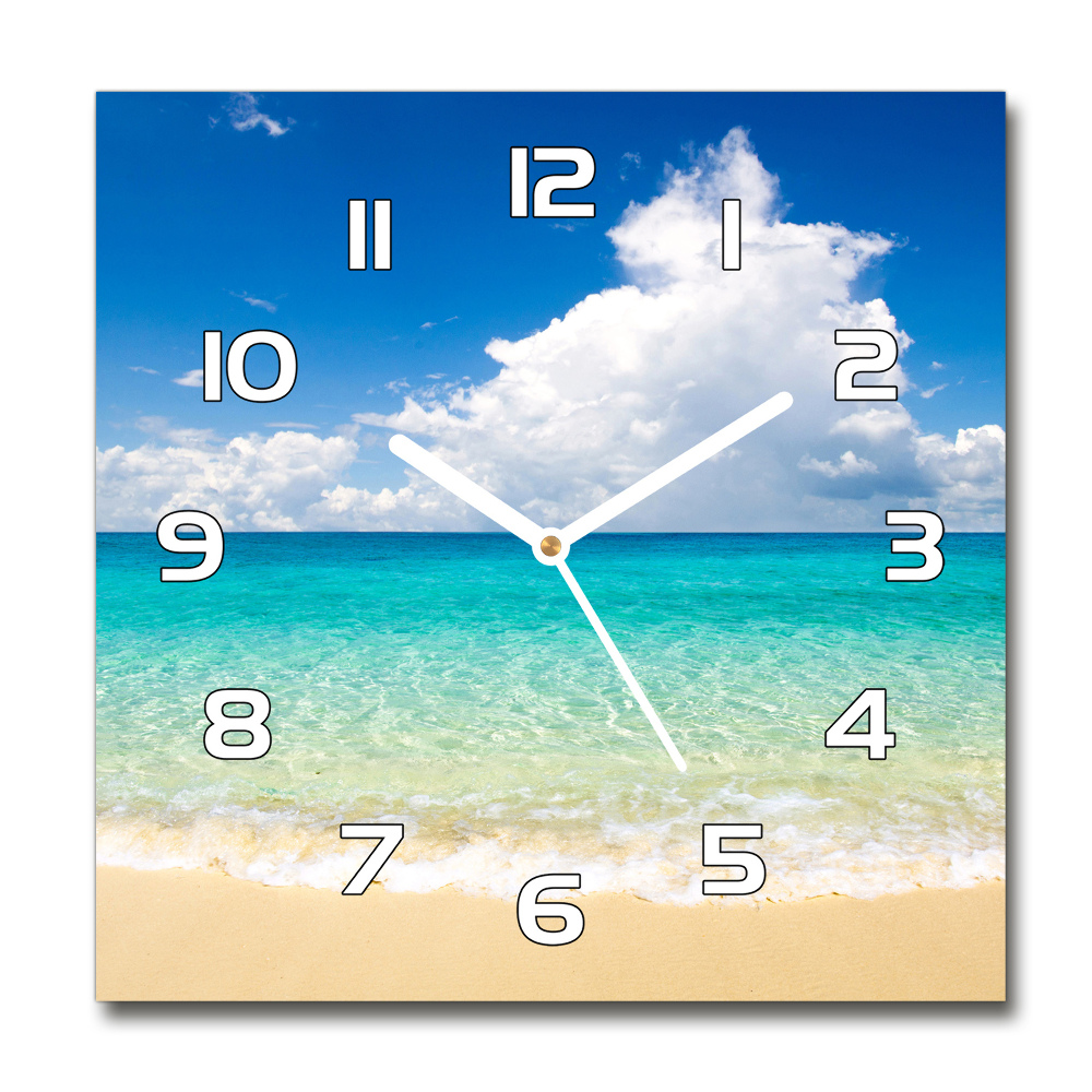 Zegar szklany okrągły Rajska plaża