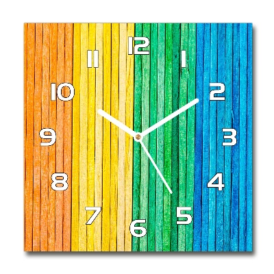 Zegar szklany okrągły Kolorowe paski