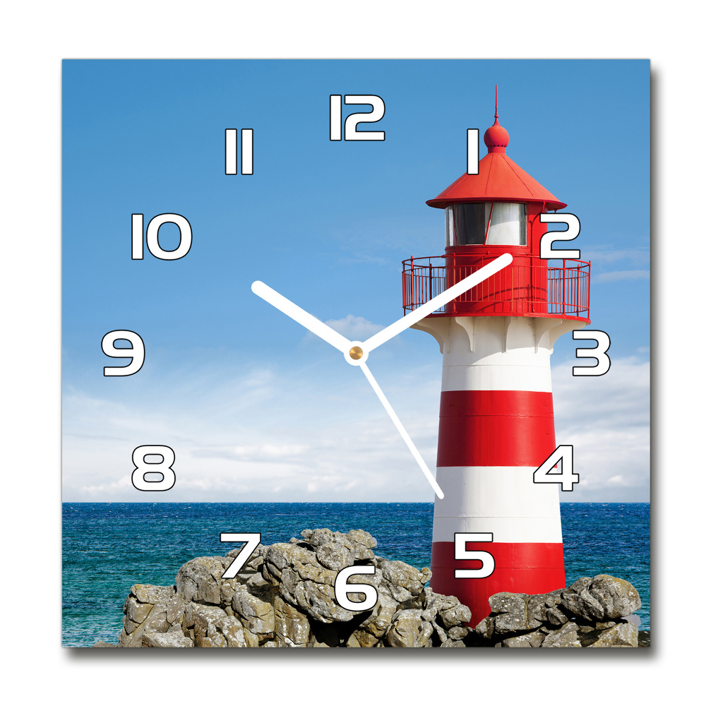 Zegar szklany okrągły Latarnia morska