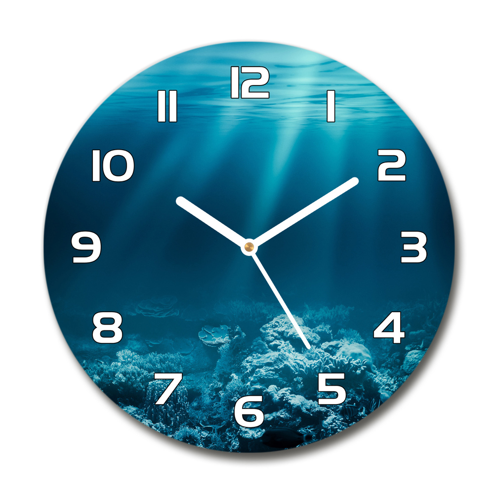 Zegar szklany okrągły Podwodny świat